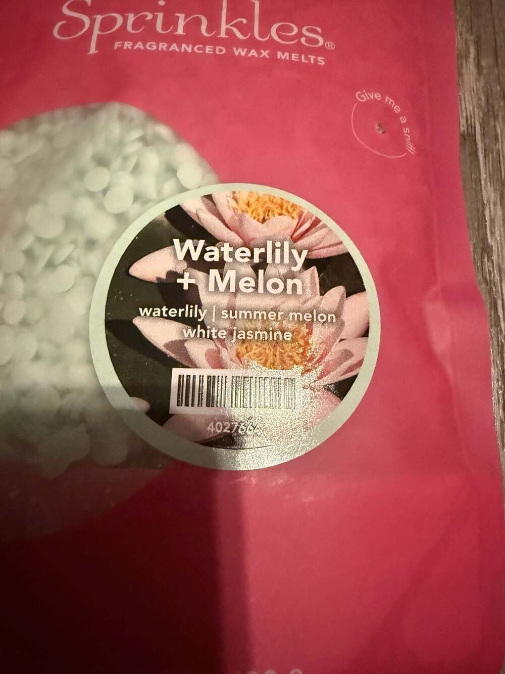 Pink Zebra Sprinkles Fragranced Wax Melts in Waterlily + Melon